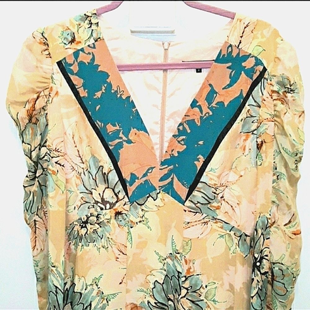 NANETTE LEPORE PRINTED LONG SLEEVES DRESS(NWOT) - Picture 2 of 7